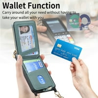 Kompatibilan sa iPhone Pro Case Novčanit, sa držačem sa kreditnim karticama Zipper Pocket Crossbody