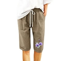 Žene cvjetni print ljetni vučni otisci kratke hlače plaže pamučne hlače za vježbanje pet bodova hlače
