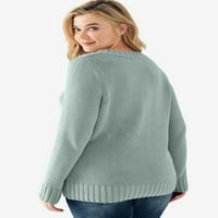 Ellosov ženski gumb Y-izrez Duks pulover