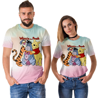 Majica Porodična odijela Winnie The Pooh T Košulja Grafički elegantan kratki rukav Crew Crt Majica Mama