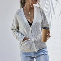 Dezsed ženska lagana otvorena kardigana džemper odozgo modne žene casual v-izrez solidna boja dugih