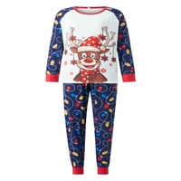 Wsevypo božićne porodice Pajamas podudaranje setova elk tiskane vrhove + hlače ili patchwork kombinezon