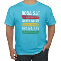 Divlji Bobby Rosa Sat Martin hodao je Obama trčao je crnu mušku grafičku majicu, laganu tirkiznu, srednju