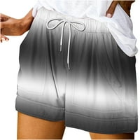 Hlače za žene Trendy High Squik široki noga Ležerne kratke hlače Crtež Comfy Fit Summer Teret Hotsas