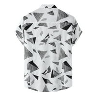 Rovga MENS Havajska majica Geometrijski tiskani kratki ovratnik Ležerne prilike, jednokrevetna bluza