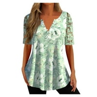 Feterrnal ženska bluza za bluzu za bluzu Vintage Gradijent Ispis kratkih rukava Casual Basic Top Pulover Ženski ljetni vrhovi