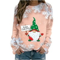 Prodaja ženske jeseni modni božićni grafički print s dugih rukava Crewneck Raglan pulover vrhovi teen