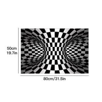 Yuedong 3D Illusion Tepih Velvet Početna Ured Pravokutni vizualni geometrija Tepih optički iluzijski