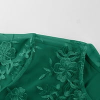 Ljetne haljine za žene okrugla izrez rukava cvjetna omotana haljina Srednja duljina labava haljina zelena