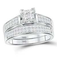 14k bijeli zlatni princezo dijamantski klaster mladenka za vjenčani prsten CTTW