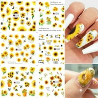 Naljepnica za nokte Samoljepljiva izvrsna oblika Atraktivna suncokret cvjetna naljepnica Manikura dizajnira zalihe za nokte