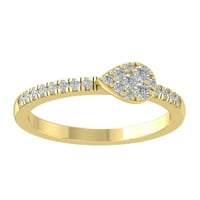 Araiya 10K žuti zlatni dijamantni prsten, veličina 5