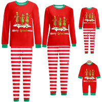 Usklađivanje božićne pidžame Set za spavanje za spavanje Božić Santa Monster Cartoon Print Baby-Kids-Odrasli-kućni
