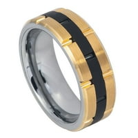 Prilagođeni personalizirani graviranje vjenčanog prstena za vjenčanje za njega i njezine dvotonske žutom