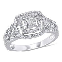0,50ct okrugli rez prirodni dijamant 10k bijeli zlatni halo prsten za ženske poklone angažman