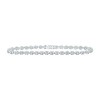 Macey Worldwide nakit 10k bijeli zlatni dijamantski link modna narukvica 4- CTW