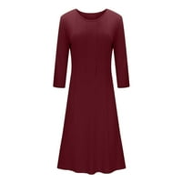 Haljine za čišćenje za žene Ljeto Slim Fit Udobne gumb V-izrez Solid suknje haljina za vino XL