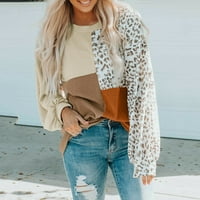 Cuhas ženske modne džempere za žene plus veličine Pulover casual pletene boje blok Leopard dugih rukava