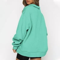 Duksevi za žene Loat Fit Revel s dugih rukava Modni pulover vrhovi Solid Quarter Zip Majice Labavi fit