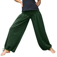 Žene Comfy elastični struk Ležerne elastične pojaseve hlače Duge posteljine Hlače Žene Žene Radne hlače