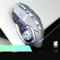 Bežični miša u boji disanja svjetla punjiva radna površina računala za laptop 2,4g gumbi za igranje