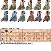 HAITE Women V izrez Tassel duge haljine labave čipke Up Maxi haljine Travel Line Swing Summer Beach Sandress Violet M