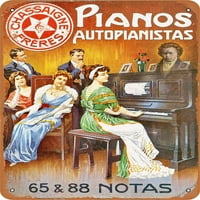 Metalni znak - Chassaigne Brothers Plaine klavir - Vintage Rusty Look