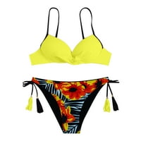 Ženski kupaći kostimi Bikini set visokog struka kupaćih kupaćih kupaćih kupaćih kostima Tropicalni kostim