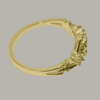 Britanska napravljena 18k žuto zlato prirodni ametist i dijamantni prsten za izjavu o ženu - veličine