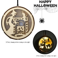 Halloween drveni šuplji luster LED lagan Halloween Unutarnji dekor Svjetla f
