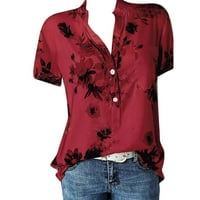 Ženska jeseni moda plus veličine Žene za ispis bluza Košulja džep Easy rukava Top kratkih žena