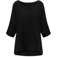 Plus posteljine veličine za žene rukav dressy casual labave majice Tuničke lagane udobne osnovne ljetne