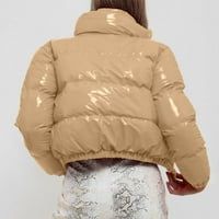 Dole Parka Wone Plus size prema kaputima za žene Žene Jesen i zimski pamučni kaput sjajni metalni kratki