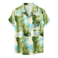 Uorcsa Sljedeći nivo Muške majice Lapel Topy cvjetni print plaža Kratki rukav gumbi Popularno odmorište ljetne havajske muške