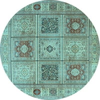 Ahgly Company u zatvorenom okruglom perzijskom svjetlu plave tradicionalne prostirke, 7 'runda