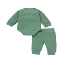 Wybzd Newborn Baby Girl Boy Set Odjeća s rebrastim pletenim pletenim orezom dugih rukava za romske hlače
