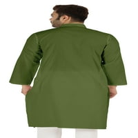Atasi indijski dizajner kurta za mensnu habaju haljina haljina sa majicom od pune duge pamučne košulje