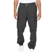 Muškarci Solidan casual više džepova na otvorenom fitness hlače teretni hlače pantalone