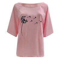Dqueduo majice za žene plus veličine Jedno rame Boho cvjetna tiskana majica TOP ljetni labavi bluza