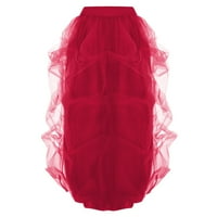 HOKSML Trendy ljetne suknje za žene, žene, ženske tulle duge suknje visoki struk ruff duljina duljina