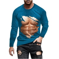 Muške majice plus veličina Ležerne prilike dugih rukava Otkrivanje pulover Top Novelty 3D negirajući