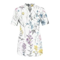Zodggu Ljeto Želje Loose Tops Tunic Bluzes Majice Raglan kratki rukav Ženski vrhovi Retro cvjetne grafičke