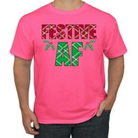 Vezivna af božićna grafička majica, neon ružičasta, 4xl