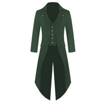 Guvpev Halloween Muška modna rep jakna za jakna Goth Uniform Kostim Pratitna odjeća - zelena XXL