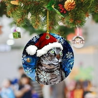 Božićni šešir Cat Ornament Božićno ukrašavanje privjeska na božićnim privjeskom