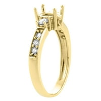 14k žuto zlato prirodni plavi safirni prsten ovalni dijamant naglasak, veličina 5