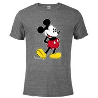 Disney Mickey Mouse Classic Pose - Pomiješana majica kratkih rukava za odrasle - Prilagođeni grafitni