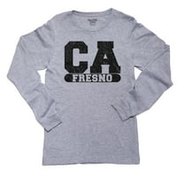 Fresno, California CA Classic City State Sign Boy's Grey majica s dugim rukavima