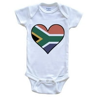 Južnoafrička zastava Baby Bodysuit - Slatka južnoafrička zastava Srce - Južna Afrika Baby Bodysuit,