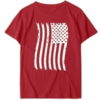 Žene košulje američke grafičke vrhove zastava, žene 4. jula Patriotska majica Seksi slatka osnovna tunika